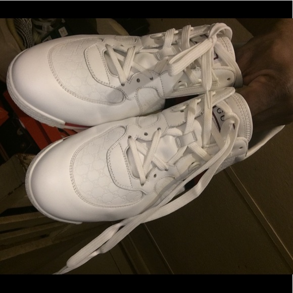 Gucci Sneakers White with Navy Red Navy Web. Sz 14 - Picture 4 of 6